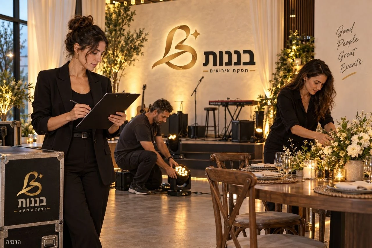 הדמיה של הכנת מקום למופע ולאירוע פרטי